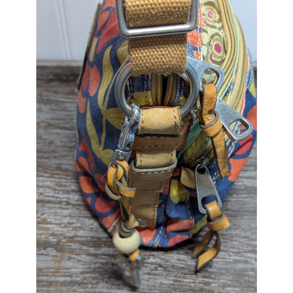 Fossil Vintage Canvas Multi compartment Multicolor Crossbody Bag - Picture 5 of 8